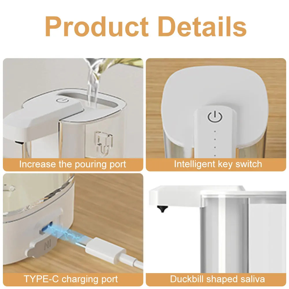 Hand Soap Dispenser Touchless Electric Soap Dispenser Wall Mount Hands Free Auto Soap Dispenser for Kitchen Bathroom