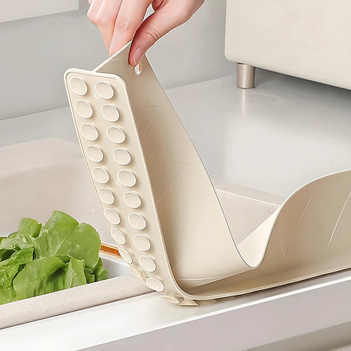 1 PCS Silicone Sink Splash Guard With Suction Cup Sink Baffle Splash Guard Splash Protector For Kitchen Island And Bathroom