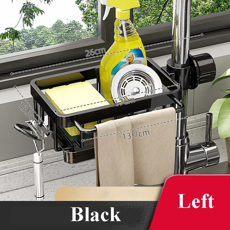 Faucet Organizer Sponge Holder for Kitchen Sink  Adjustable Sink Organizer Hanging Faucet Drain Rack