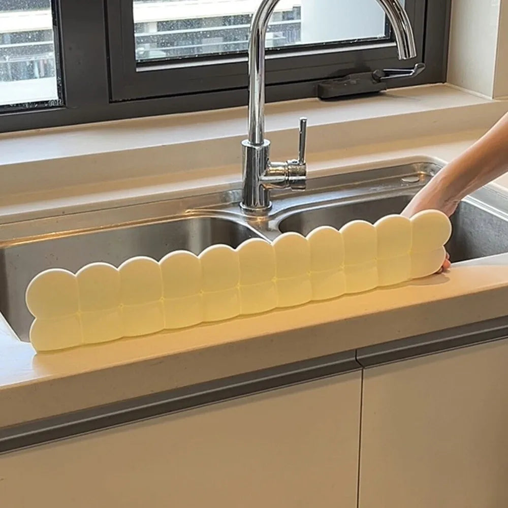 Durable Silicone Sink Baffle Waterproof Heightened Splash Guard Suction Cup Sink Water Blocking Strip Kitchen Sink