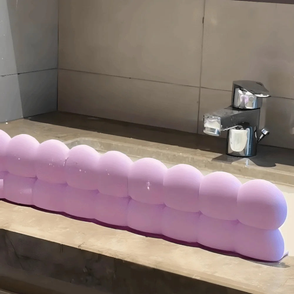 Durable Silicone Sink Baffle Waterproof Heightened Splash Guard Suction Cup Sink Water Blocking Strip Kitchen Sink