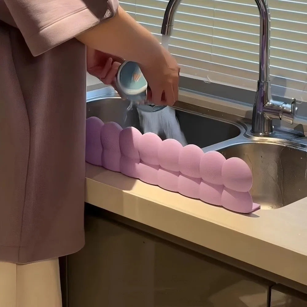 Durable Silicone Sink Baffle Waterproof Heightened Splash Guard Suction Cup Sink Water Blocking Strip Kitchen Sink