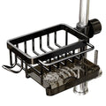 Kitchen Sink Faucet Organizer Aluminum Over Faucet Sink Caddy Organizer Multifunction Organizer Rack Work with Round Water Pipe
