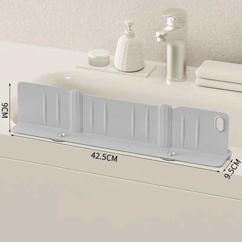 Silicone Sink Splash Guard With Waterproof And Splash-proof Design, Drain And Storage Tray For Dishwashing And Kitchenware